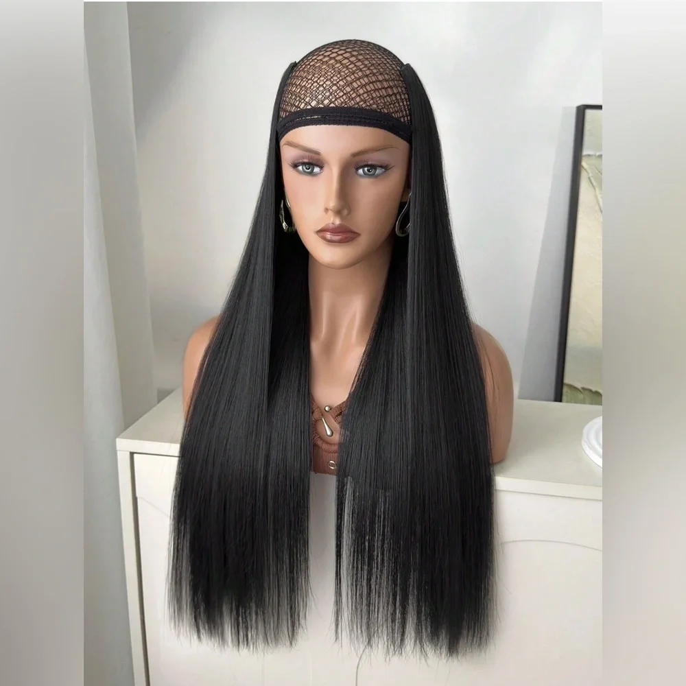22 Inch Clip in Long Black Thick straight Hair Extensions